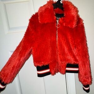 Red fury Girls sz us6 Bardot Jacket.